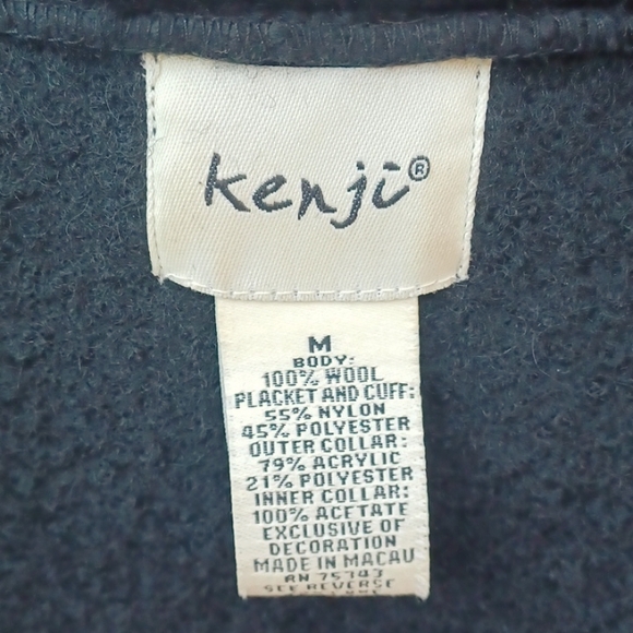 Kenji Black Asymmetrical Wool Fur Collar Jacket - Size M - Picture 7 of 9